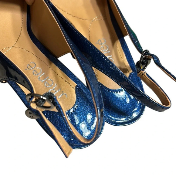 NIB J.Renee shoes,women Slingback,Shayenne NavyPearl,chunky heel,glam,prom,shine - Picture 13 of 14